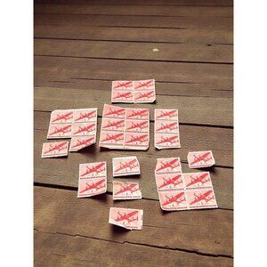 Vintage U.S. Air Mail 6 Cents Stamps Red Plane Design Lot Of 30 Collectible Ephe